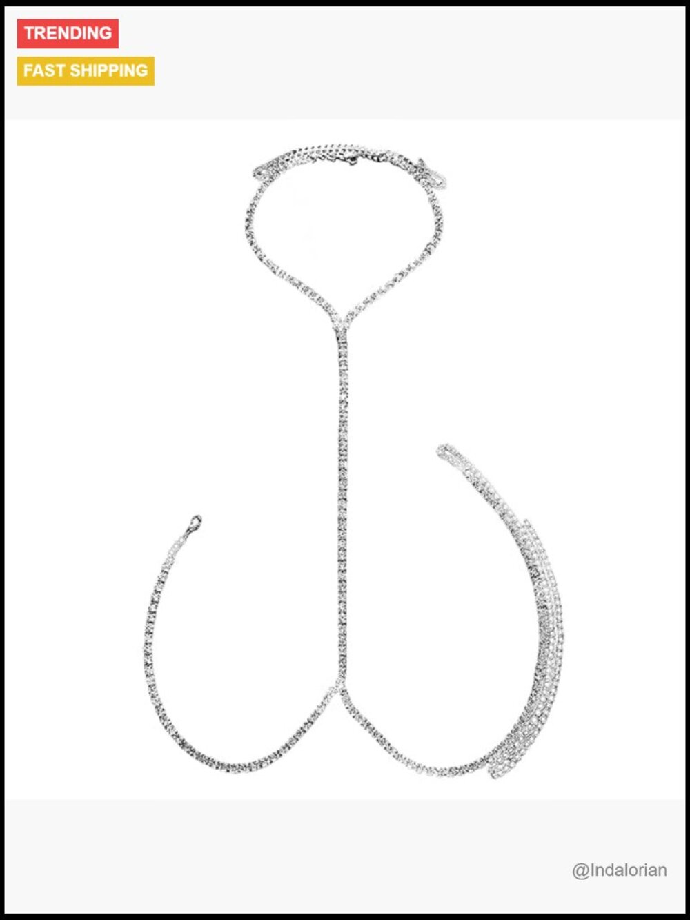 Rhinestone Men's Necklace Body Chest Belt Harness Halter Club Wear Cosplay